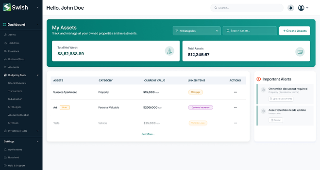 Swish assets and property overview